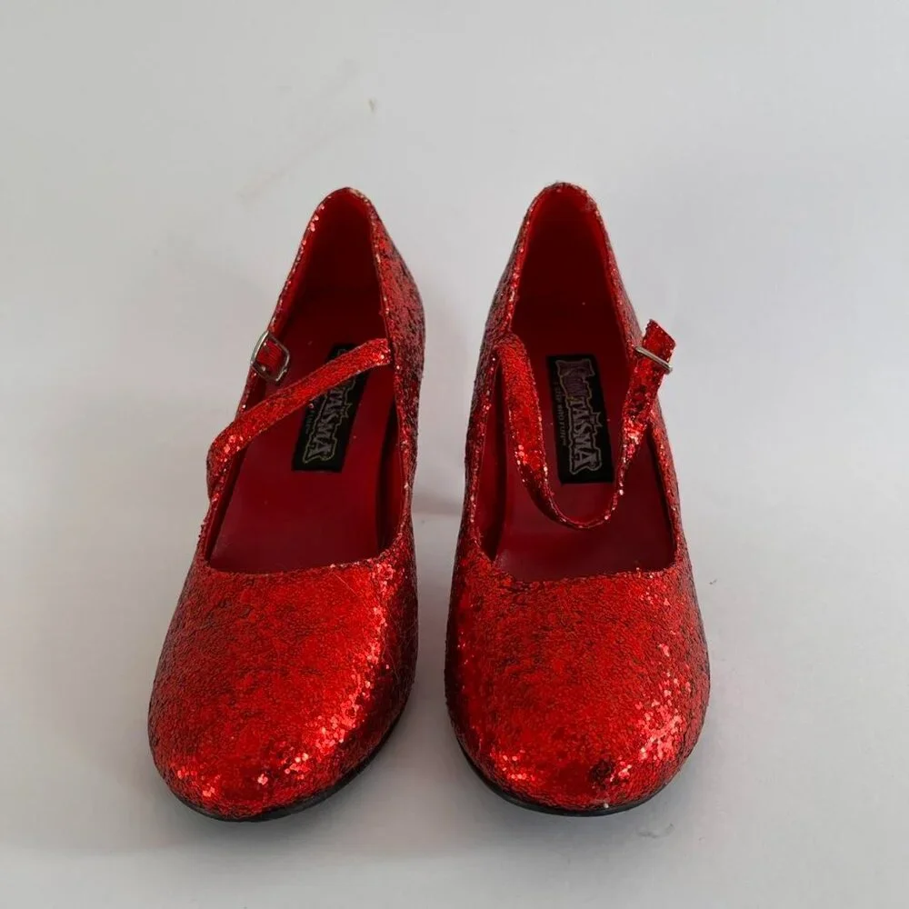 Funtasma by Pleasers Ruby Red Glitter Heels - Picture 2 of 7